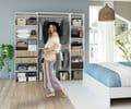 Salvador Natural Oak Effect and White Open Door Wardrobe with Shelves and Rail - UK Luxury Furniture